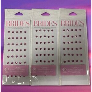 3 x 40ct Brides‎ Magazine Wedding Embellishments Hot Pink 120 Rhinestones Craft
